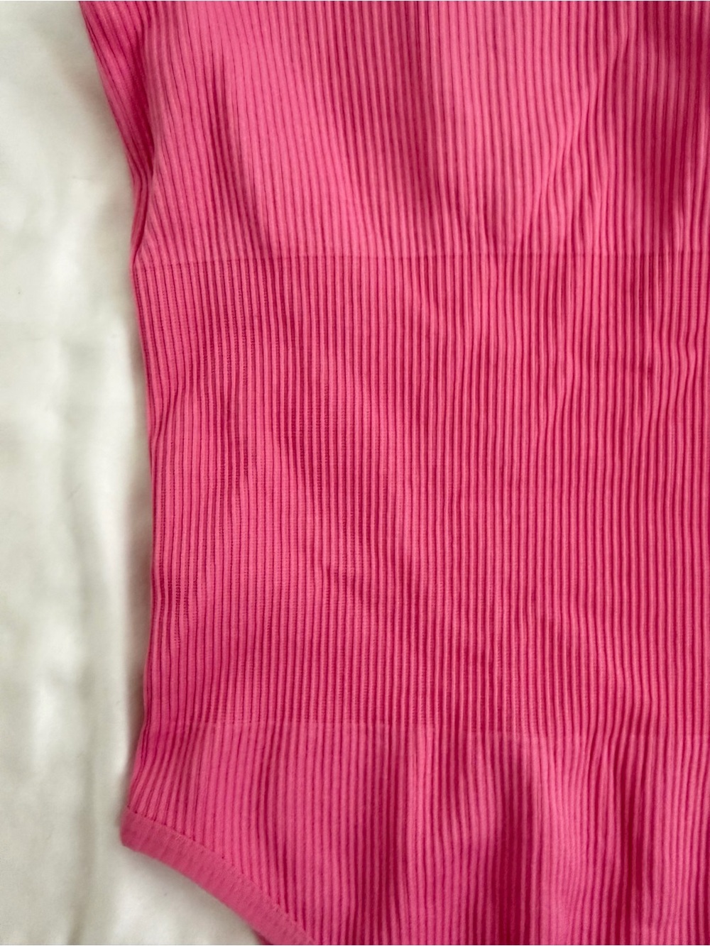 Amazon Pink Ribbed Square-Neck Bodysuit - Picture 2 of 4
